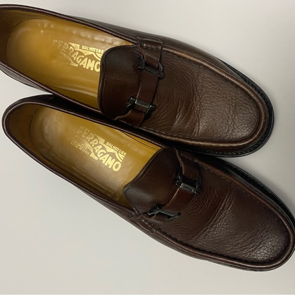 Salvatore Ferragamo DIME Slip On Loafers. Color: Auburn Deer. Size 9 D